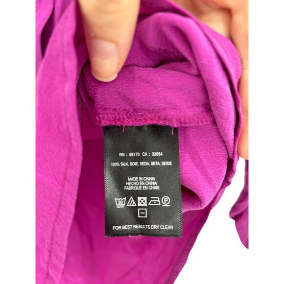 Anthropologie Blouse Womens Medium Mairead Silk Cutout Button Down Pink Maeve - Picture 6 of 8